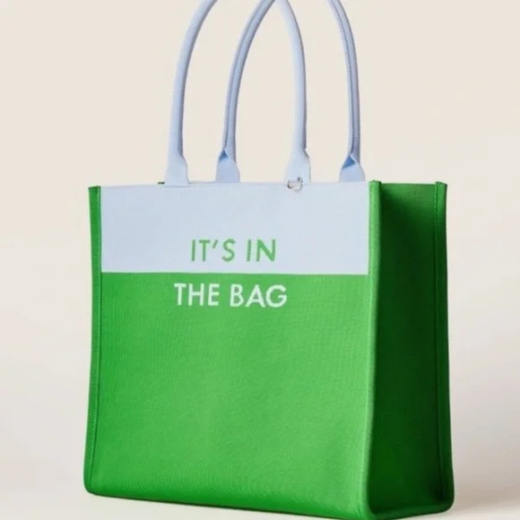 Kate Spade x Target Color Block Knit Tote | Green and Light Blue Tote - Picture 1 of 2